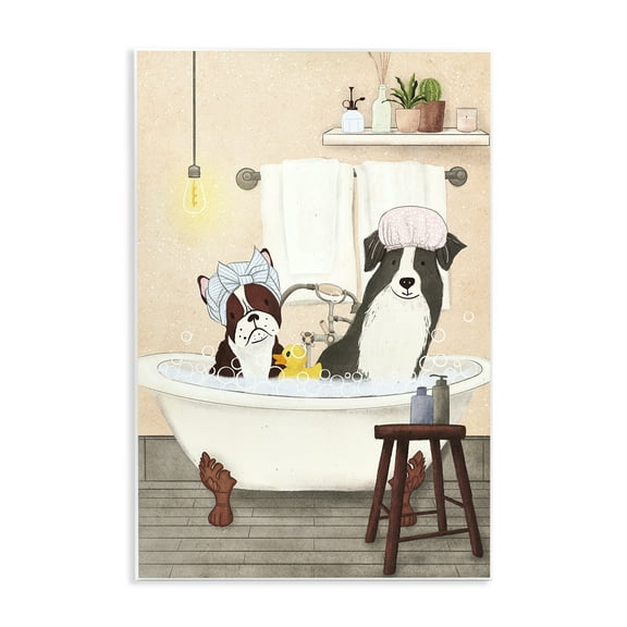 Stupell Industries Doggie Bath Time Typography Painting Unframed Art Print Wall Art, 10 x 15