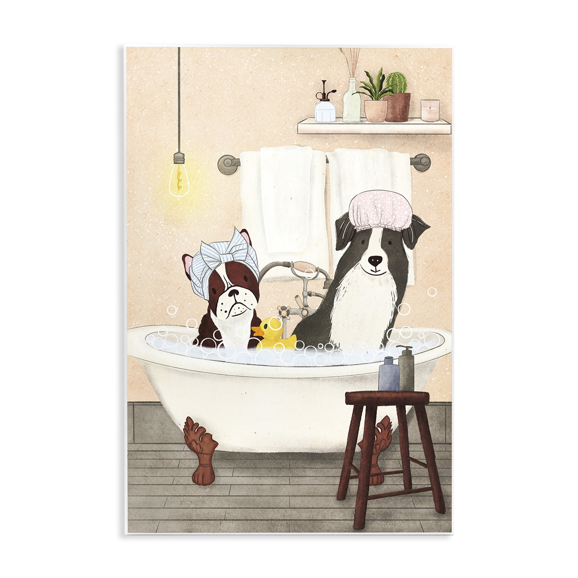 Stupell Industries Doggie Bath Time Typography Painting Unframed Art Print Wall Art, 13 x 19
