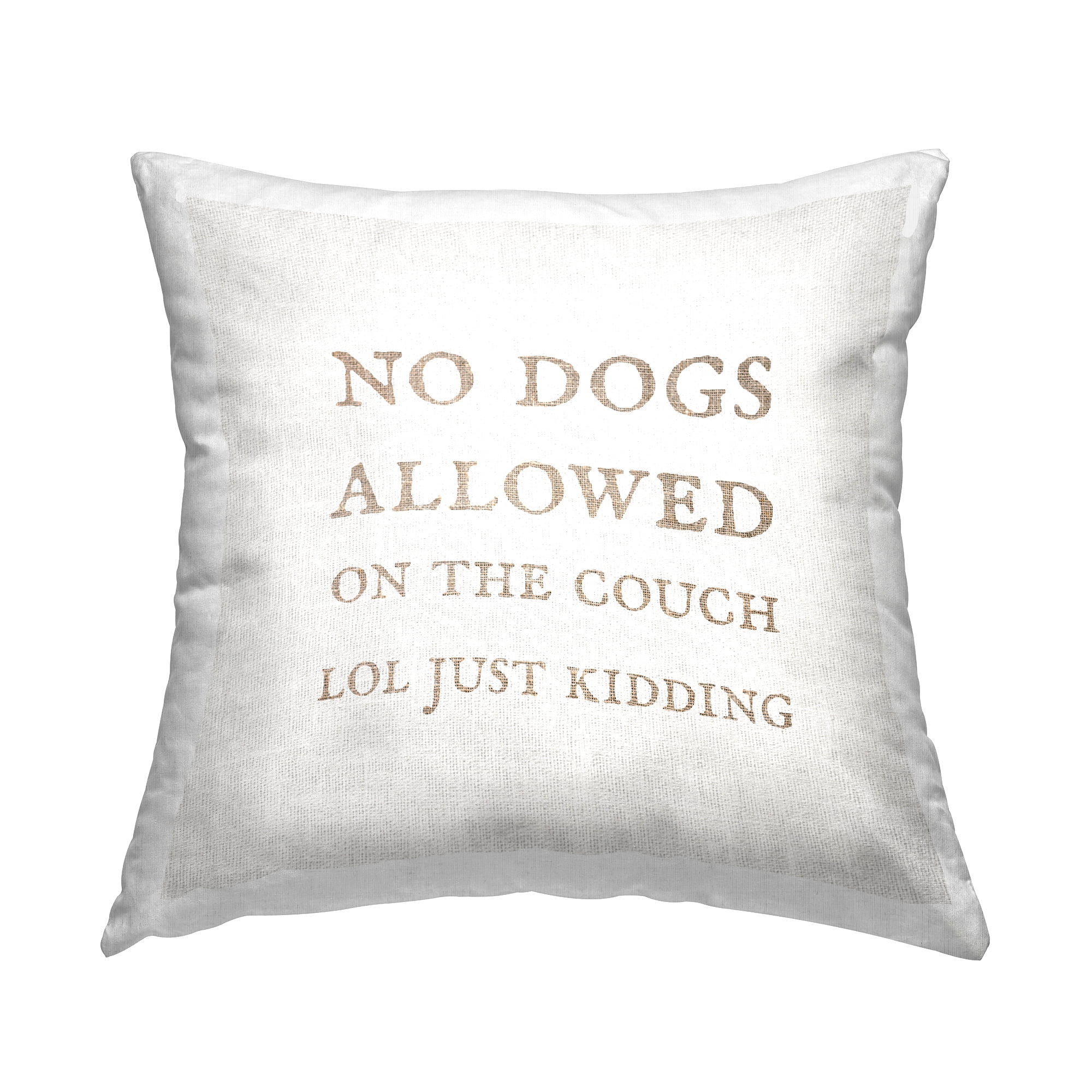 Stupell Industries Dogs Allowed On Couch Funny Pets Minimal Phrase Design by Daphne Polselli Throw Pillow