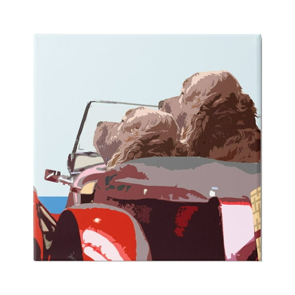 Stupell Industries Dogs Driving Convertible Car Clear Blue Sky Graphic Art Gallery Wrapped Canvas Print Wall Art, Design by Noah Bay