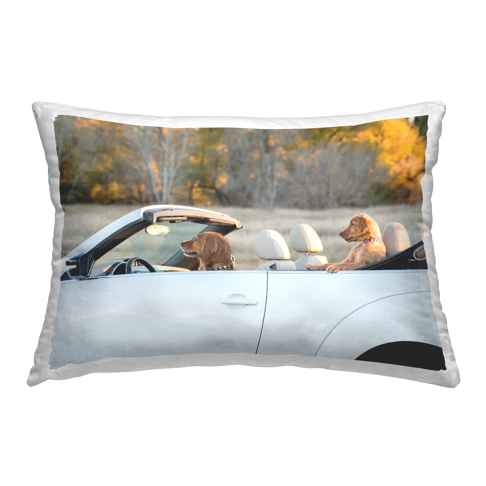 Stupell Industries Dogs Driving Convertible Decorative Printed Throw Pillow, 14 x 20