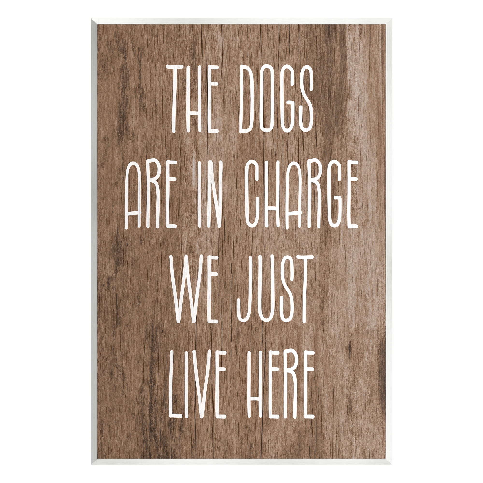 Stupell Industries Dogs In Charge Pet Phrase Inspirational Painting Unframed Art Print Wall Art, 13 x 19