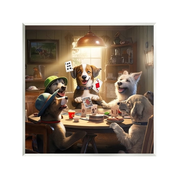 Stupell Industries Dogs & Magic Tricks Animals & Insects Painting Unframed Art Print Wall Art, 12 x 12