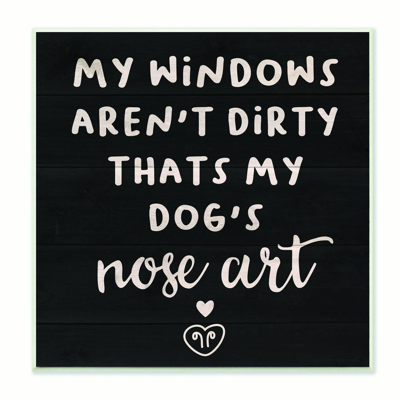 Stupell Industries Dogs Nose Art Funny Pet Black and White Word Design Graphic Art Unframed Art Print Wall Art, 12x12, by Daphne Polselli