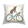 thumbnail image 1 of Stupell Industries Dogs Riding Blue Bicycle Square Decorative Printed Throw Pillow, 18 x 18, 1 of 6