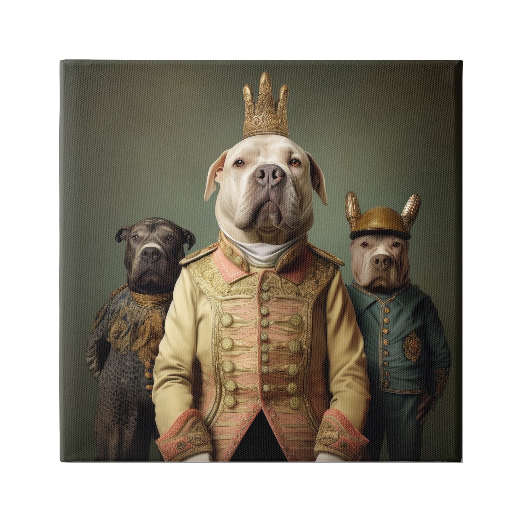 Stupell Industries Dogs Wearing Regal Clothes Animals & Insects Painting Gallery Wrapped Canvas Art Print Wall Art, 36 x 36