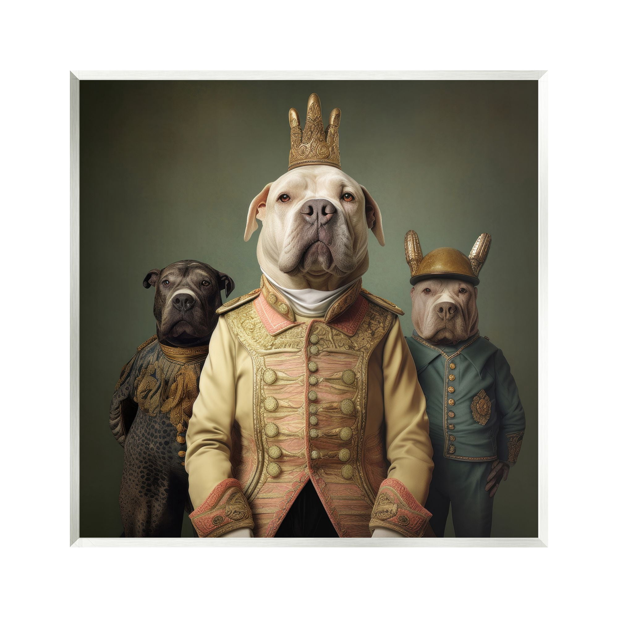 Stupell Industries Dogs Wearing Regal Clothes Animals & Insects Painting Unframed Art Print Wall Art, 12 x 12