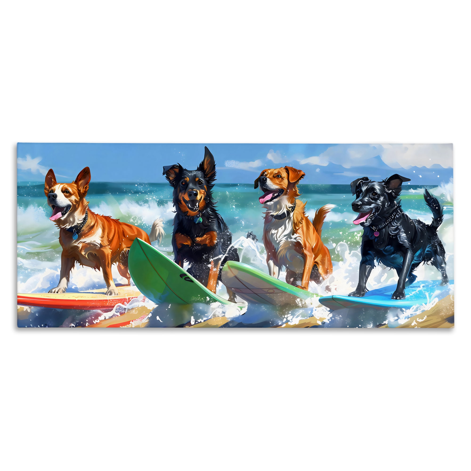 Stupell Industries Dogs on Surfboards Summer Fun Canvas Wall Art, design by Creative Studio