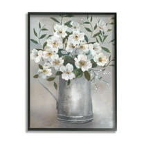 Stupell Industries Dogwood Flower Bouquet Country Can Botanical & Floral Painting Black Framed Art Print Wall Art