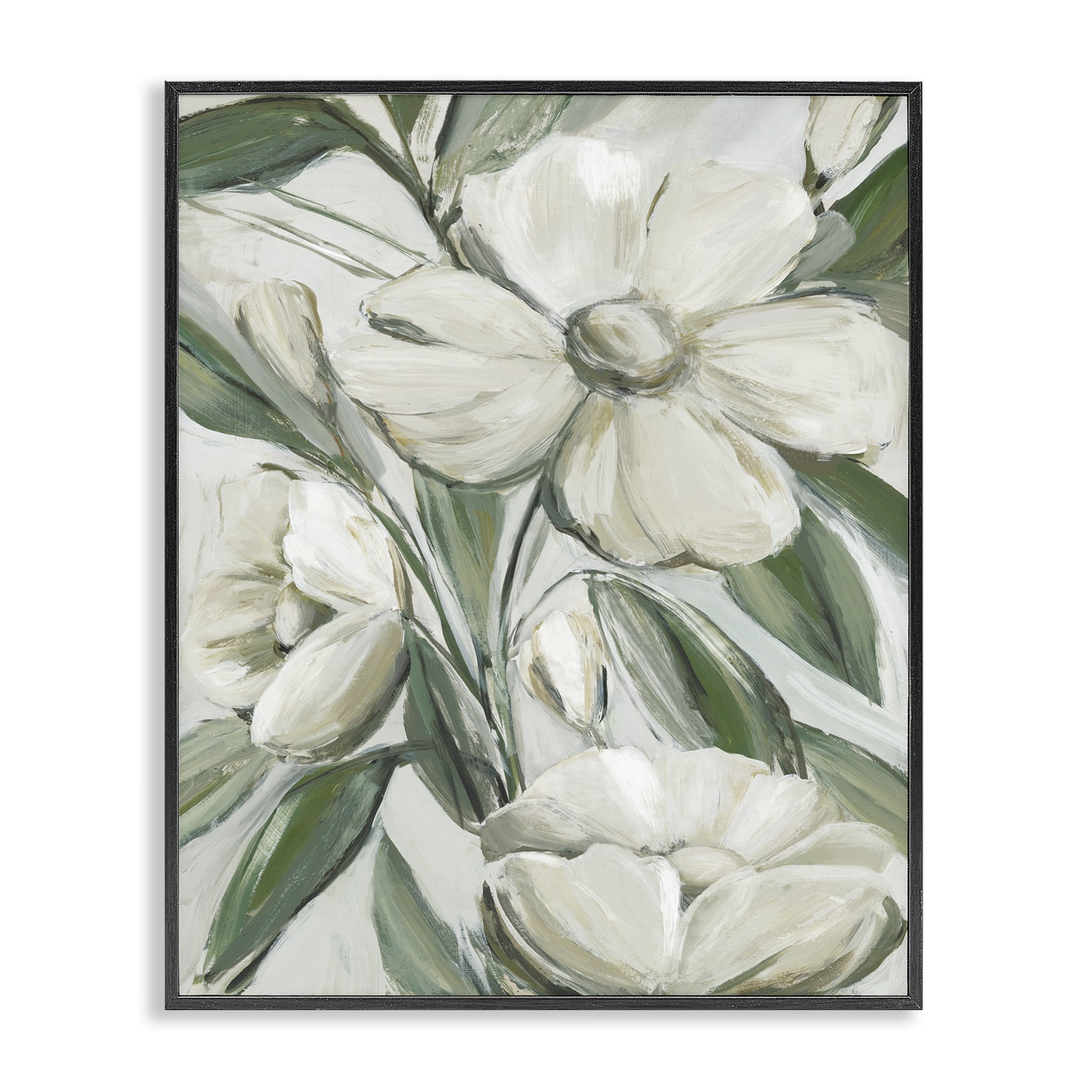 Stupell Industries Dogwood on Vines Plants & Flowers Painting Black Framed Art Print Wall Art, 16 x 20