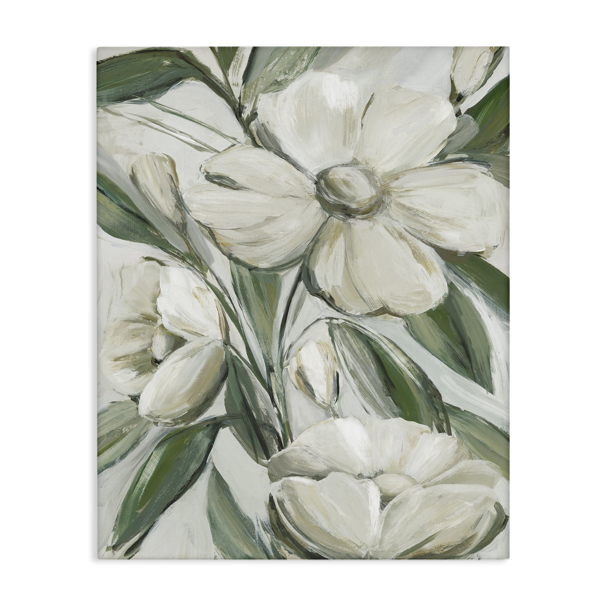 Stupell Industries Dogwood on Vines Plants & Flowers Painting Wrapped Canvas Art Print Wall Art, 16 x 20