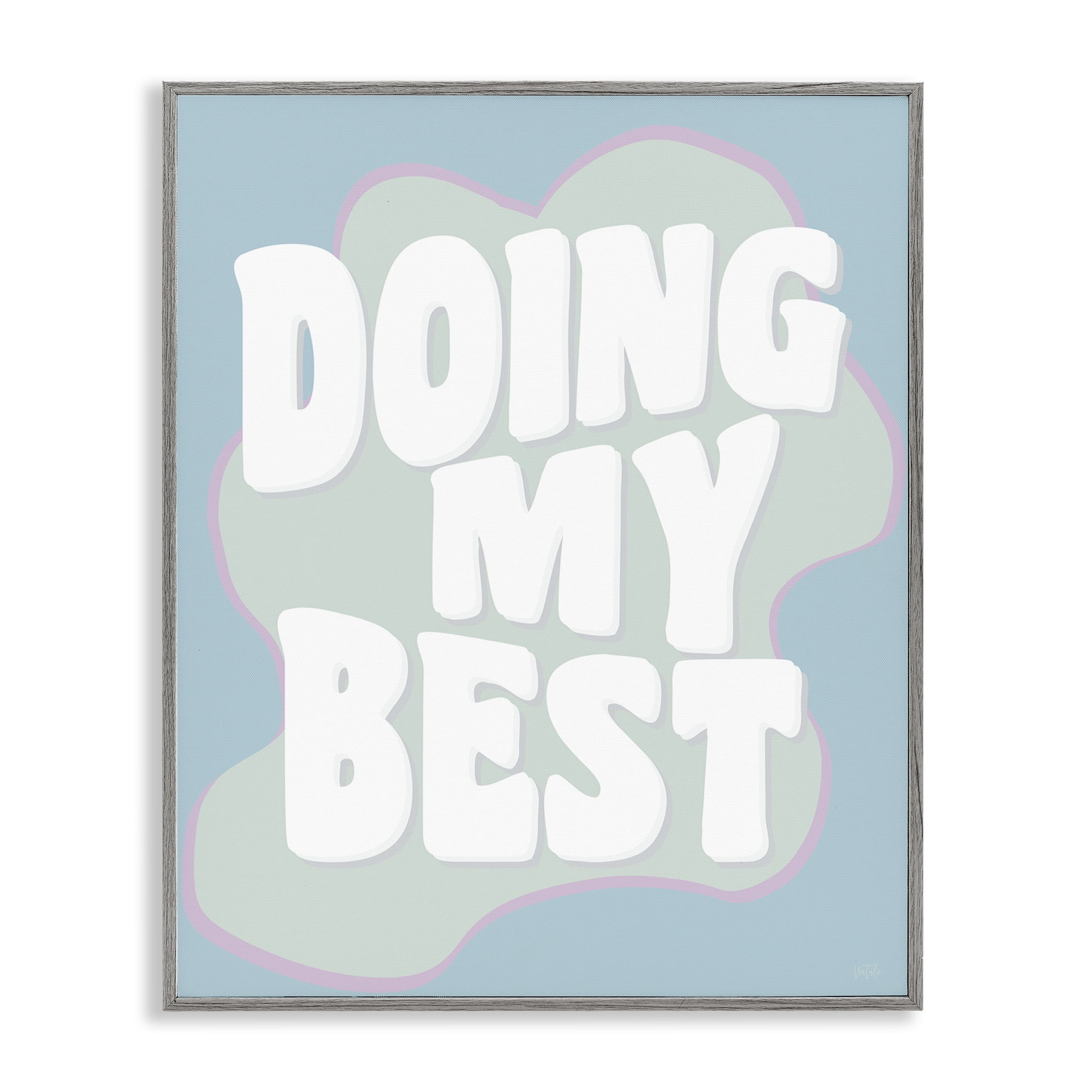 Stupell Industries Doing My Best Phrase Text & Numbers Painting Gray Framed Art Print Wall Art, 24 x 30