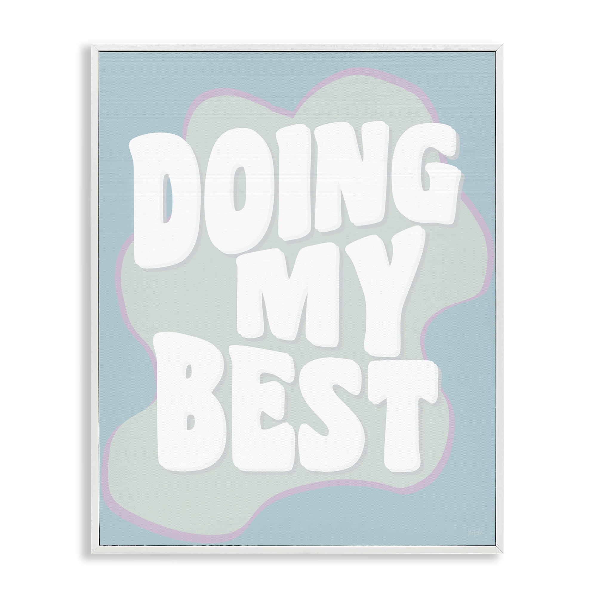 Stupell Industries Doing My Best Phrase Text & Numbers Painting White Framed Art Print Wall Art, 11 x 14