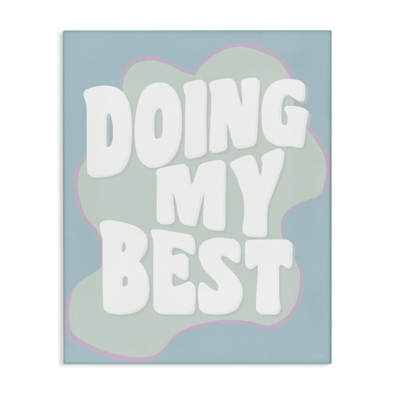 Stupell Industries Doing My Best Phrase Text & Numbers Painting Wrapped Canvas Art Print Wall Art, 16 x 20