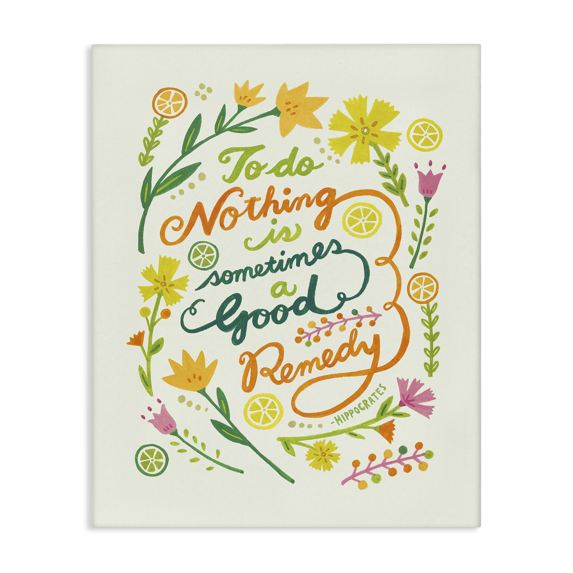 Stupell Industries Doing Nothing Good Remedy Plants & Flowers Painting Wrapped Canvas Art Print Wall Art, 24 x 30