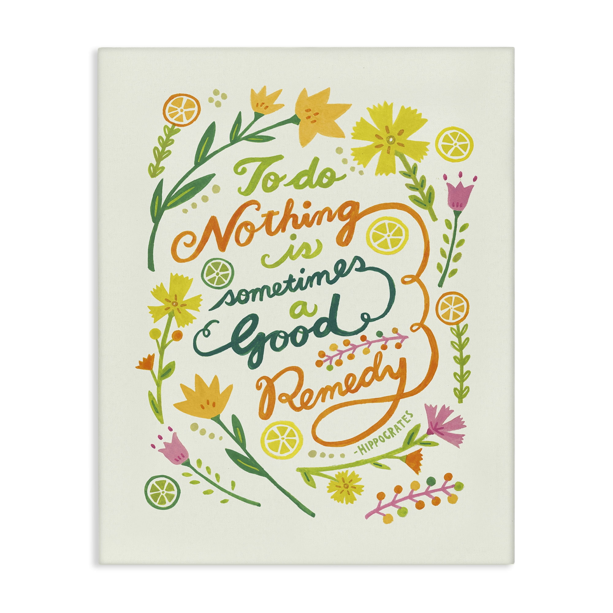 Stupell Industries Doing Nothing Good Remedy Plants & Flowers Painting Wrapped Canvas Art Print Wall Art, 30 x 40