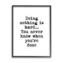 Stupell Industries Doing Nothing Phrase Vintage Typewriter Typography Typography Painting Black Framed Art Print Wall Art, 11 x 14