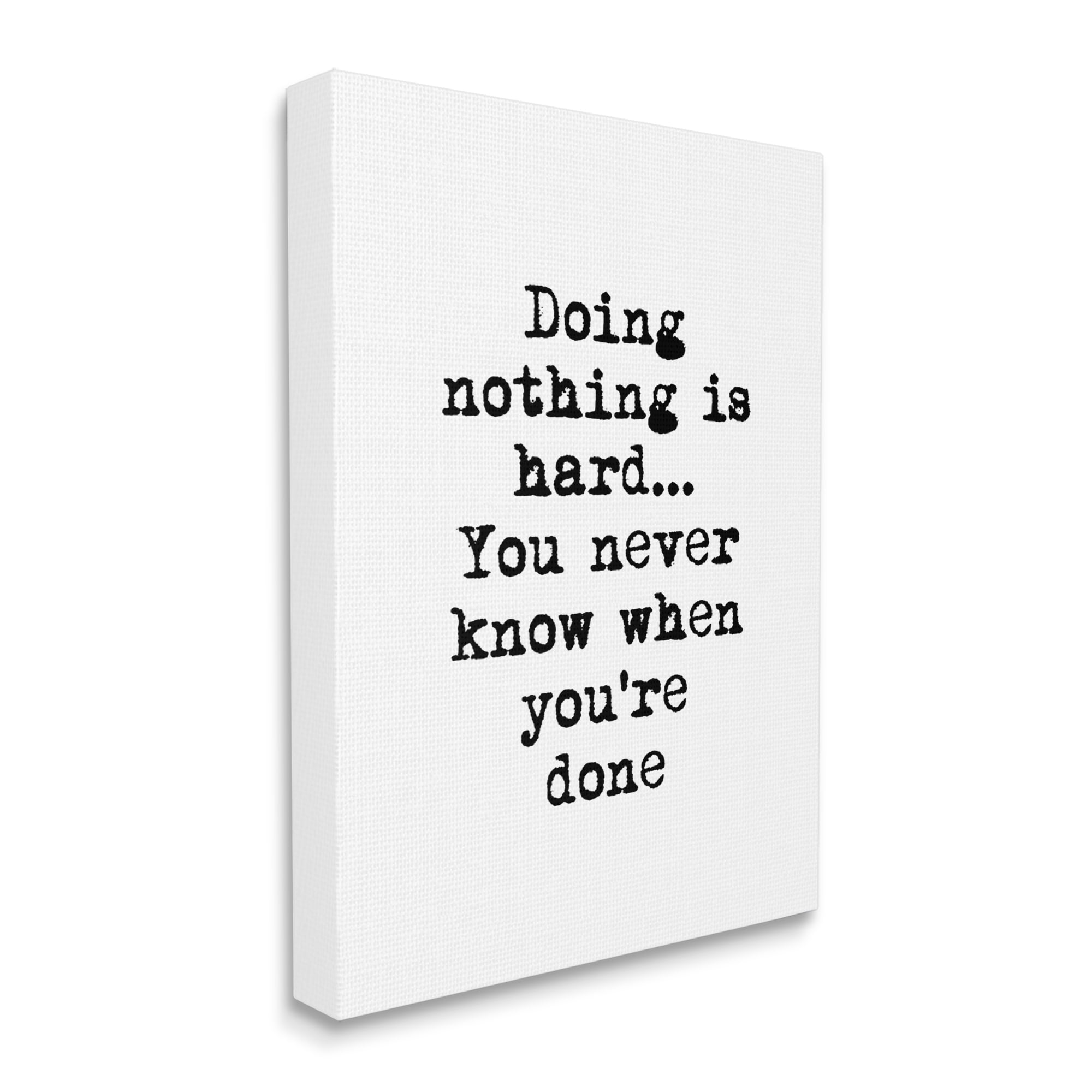 Stupell Industries Doing Nothing Phrase Vintage Typewriter Typography Typography Painting Gallery Wrapped Canvas Art Print Wall Art, 36 x 48