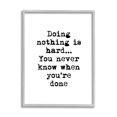 thumbnail image 1 of Stupell Industries Doing Nothing Phrase Vintage Typewriter Typography Typography Painting Gray Framed Art Print Wall Art, 11 x 14, 1 of 7