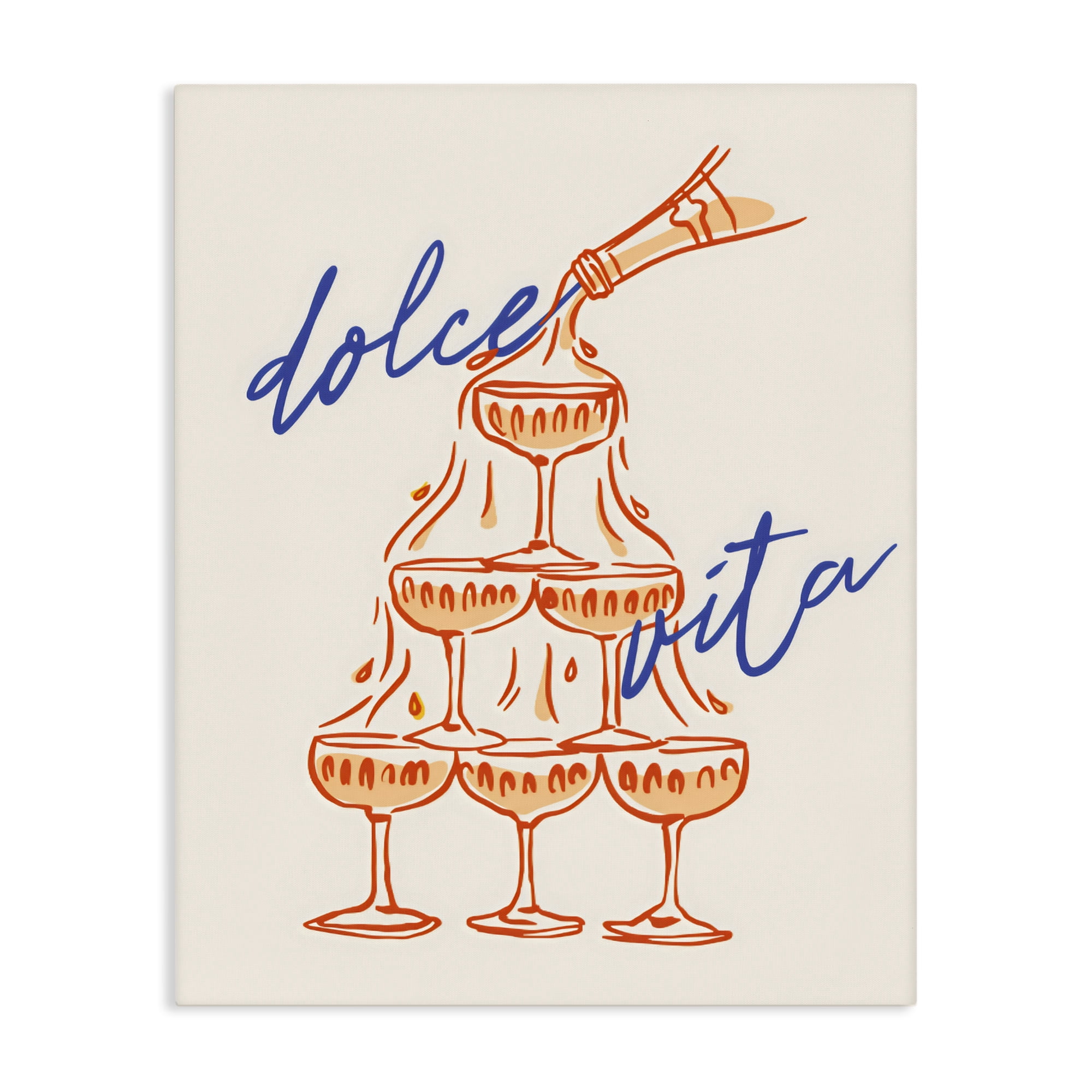 Stupell Industries Dolce Vita Champagne Tower Canvas Wall Art, design by The Prints Vibe