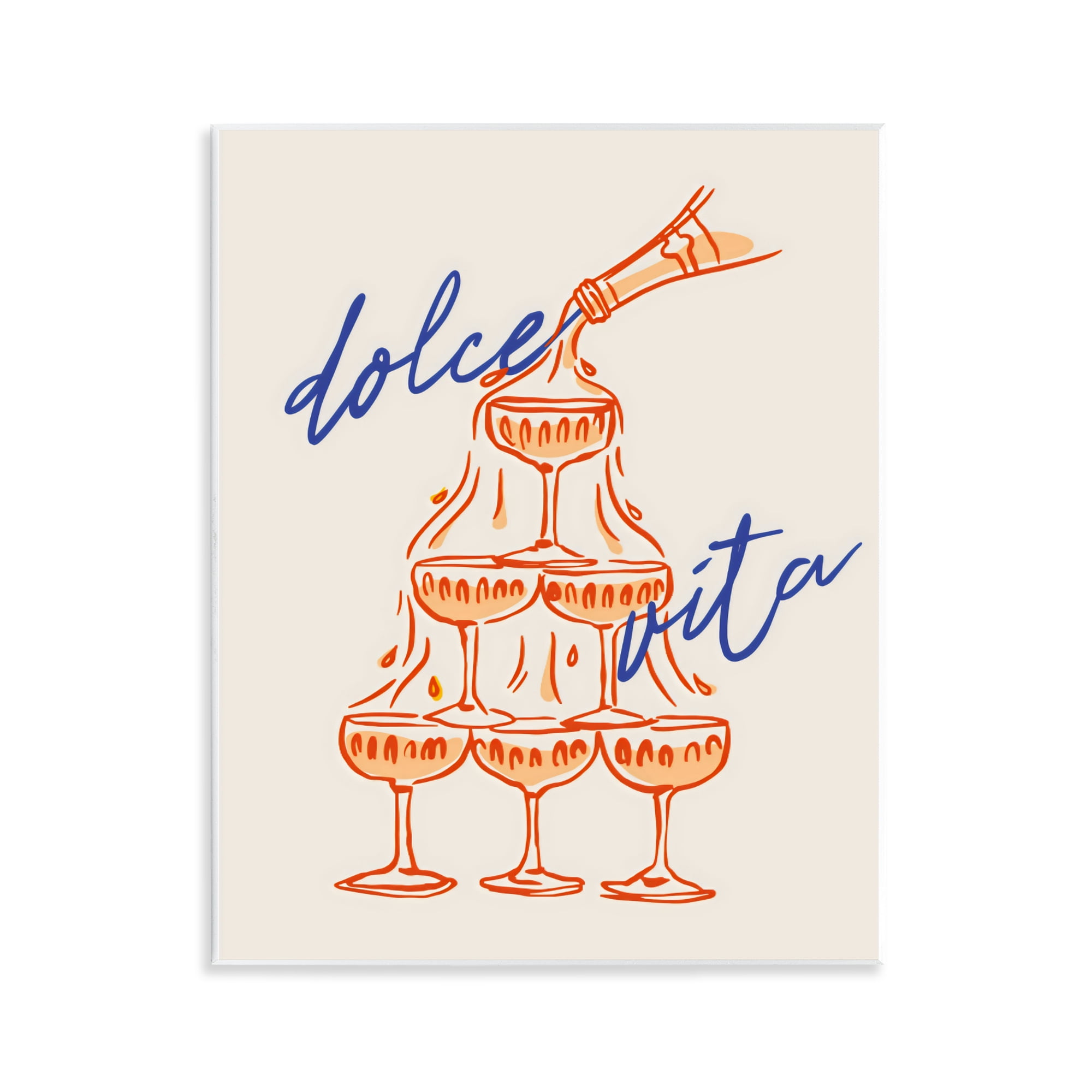 Stupell Industries Dolce Vita Champagne Tower Wall Plaque Art, design by The Prints Vibe
