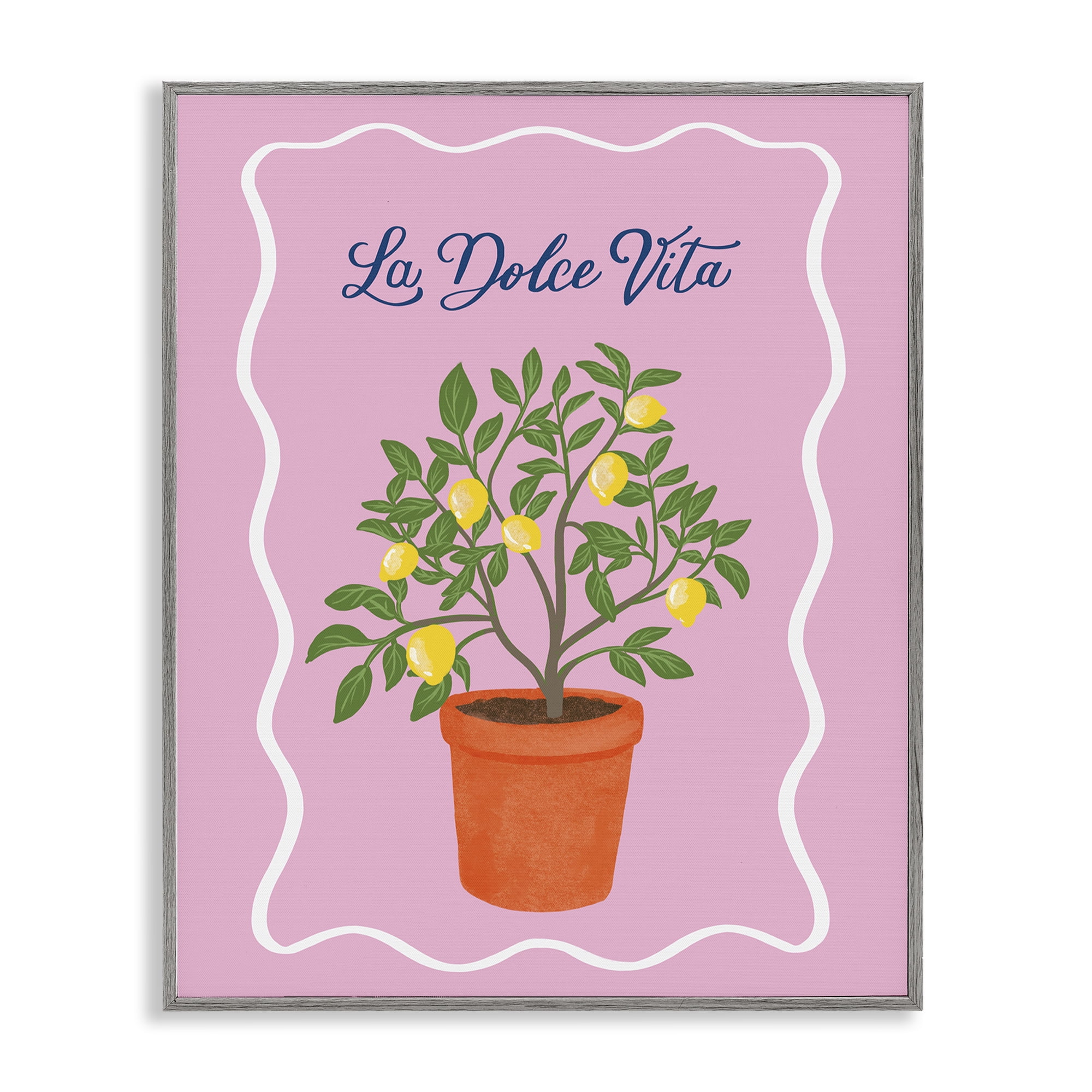 Stupell Industries Dolce Vita Lemon Tree Gray Framed Giclee Art, design by Be Ni La