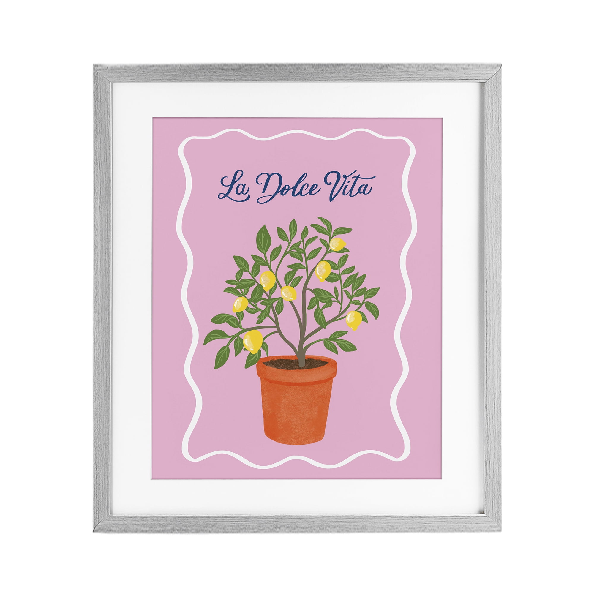 Stupell Industries Dolce Vita Lemon Tree Gray Framed Print Under Glass, design by Be Ni La