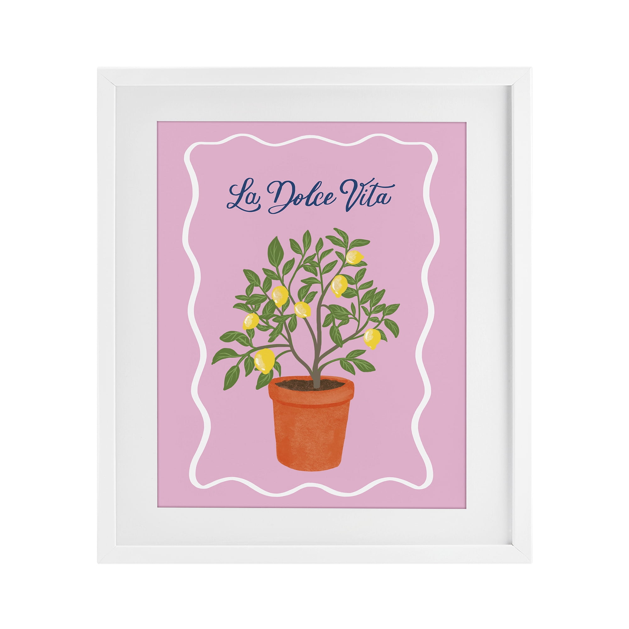 Stupell Industries Dolce Vita Lemon Tree White Framed Print Under Glass, design by Be Ni La