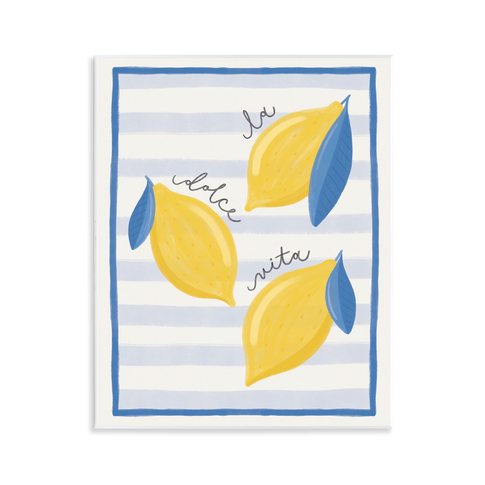 Stupell Industries Dolce Vita Lemons & Stripes Wall Plaque Art, design by Jalynn Heerdt