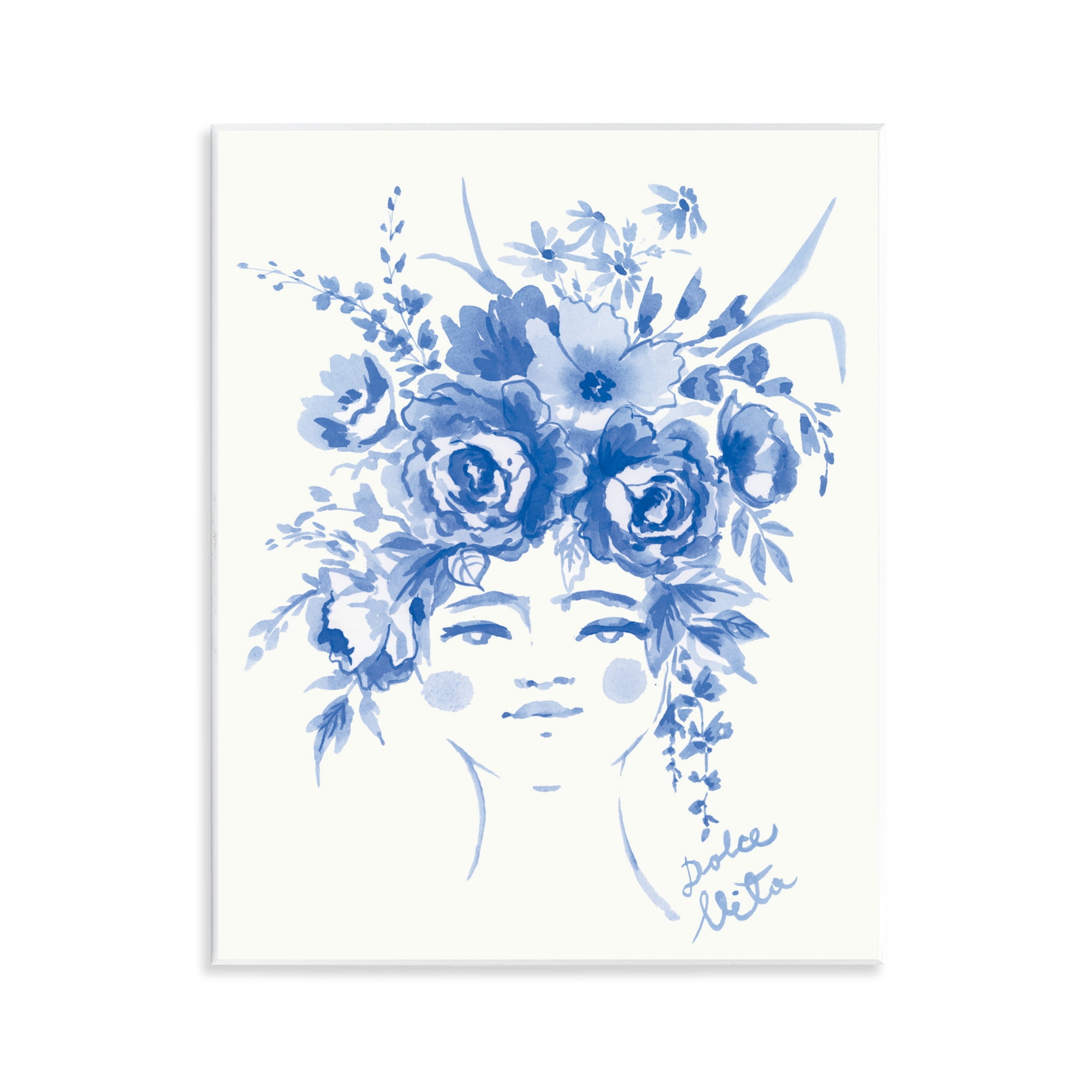 Stupell Industries Dolce Vita Woman with Roses Wall Plaque Art, design by Karolina Sato