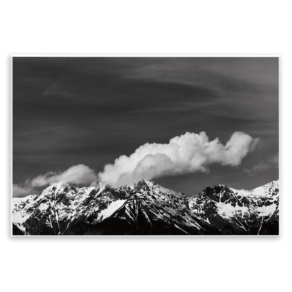 Stupell Industries Dolomites with Billowing Clouds Landscape & Nature Photography Unframed Art Print Wall Art, 15 x 10