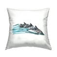 thumbnail image 1 of Stupell Industries Dolphins Swimming Minimal Sea Square Decorative Printed Throw Pillow, 18 x 18, 1 of 6