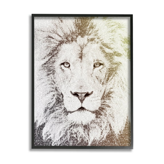 Stupell Industries Dominant Lion Portrait Text Word Pattern Animal Mane, 11 x 14, Design by Paula Belle Flores