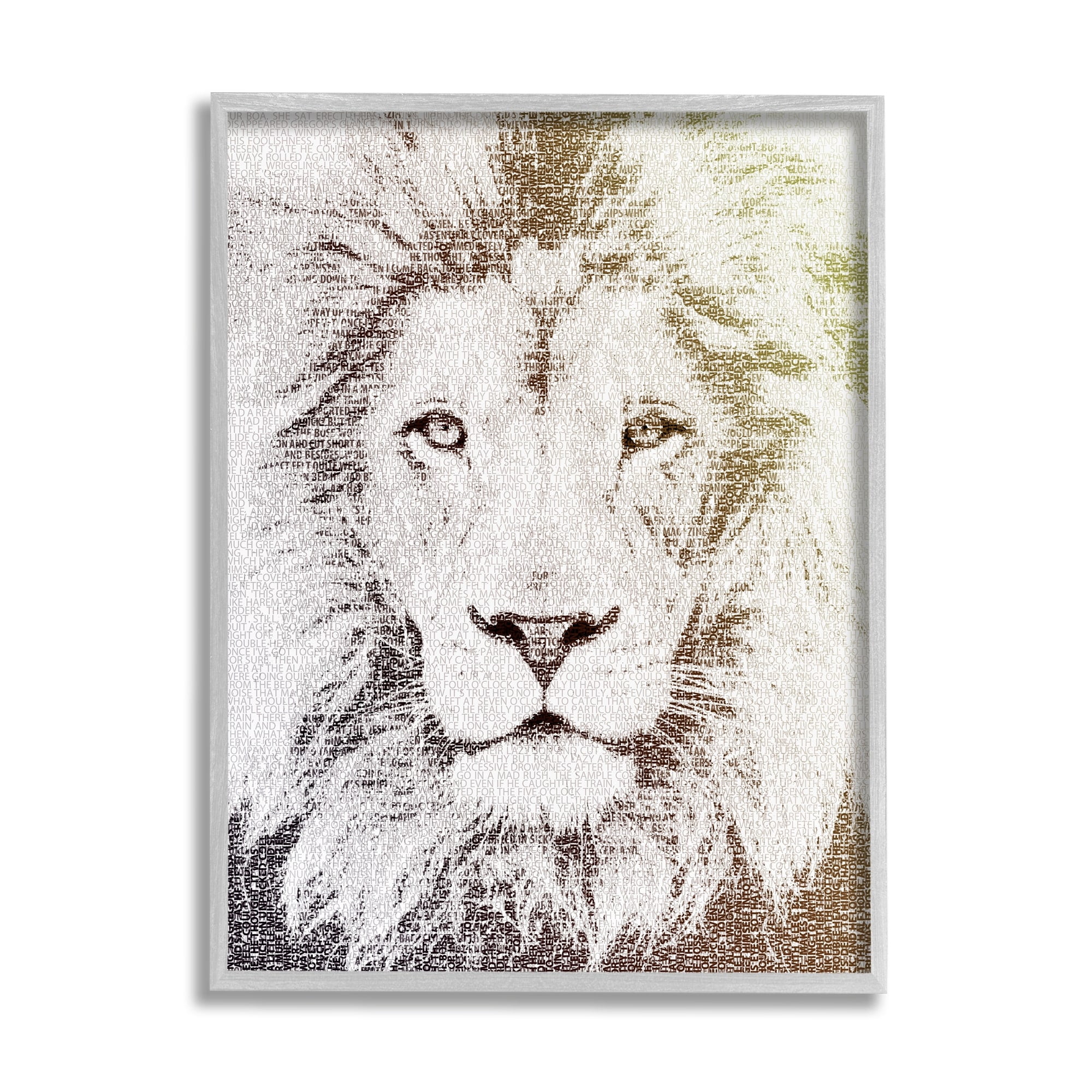 Stupell Industries Dominant Lion Portrait Text Word Pattern Animal Mane, 24 x 30, Design by Paula Belle Flores