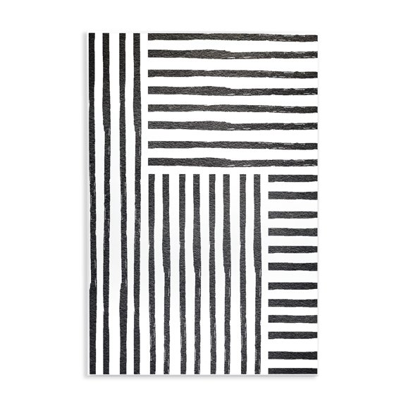 Stupell Industries Mid-Century Dominant Patterned Perpendicular Lines Modern Minimal Abstraction Wall Plaque Art, 10 x 15, by Leah Straatsma