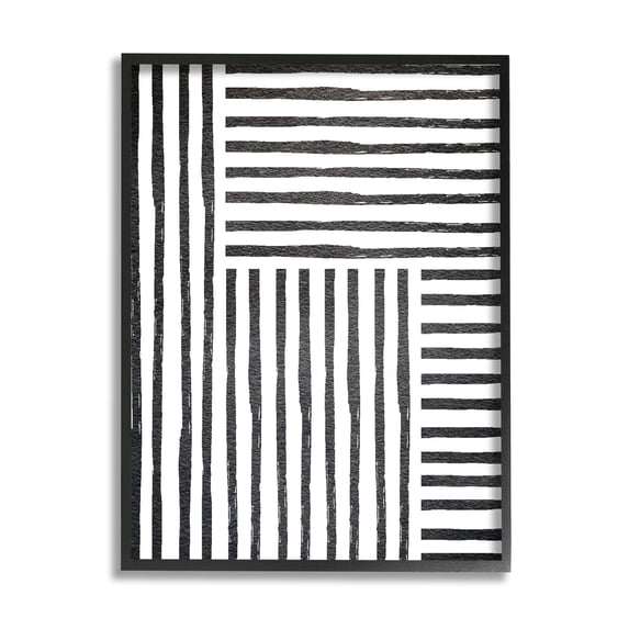 Stupell Industries Dominant Patterned Perpendicular Lines Modern Minimal Abstraction, 24 x 30, Designed by Leah Straatsma