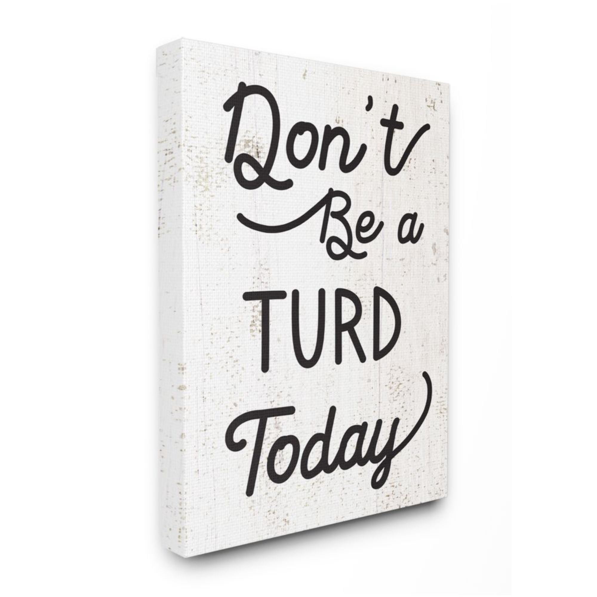 Stupell Industries Don't Be A Turd Phrase Funny Distressed Charm Design by Daphne Polselli, 16" x 20"