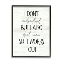 Stupell Industries Don't Care Rustic Phrase Typography Painting Black Framed Art Print Wall Art, 11 x 14