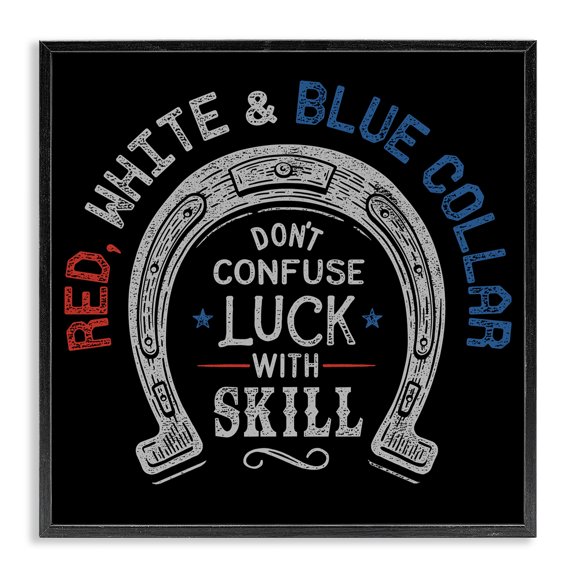 Stupell Industries Don't Confuse Luck with Skill Black Framed Giclee Art design by Jedco Brands, Inc., 17 x 17