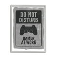 thumbnail image 1 of Stupell Industries Don't Disturb Gamer at Work Video Game Controller Graphic Art Gray Framed Art Print Wall Art, 24x30, by Lux + Me Designs, 1 of 7