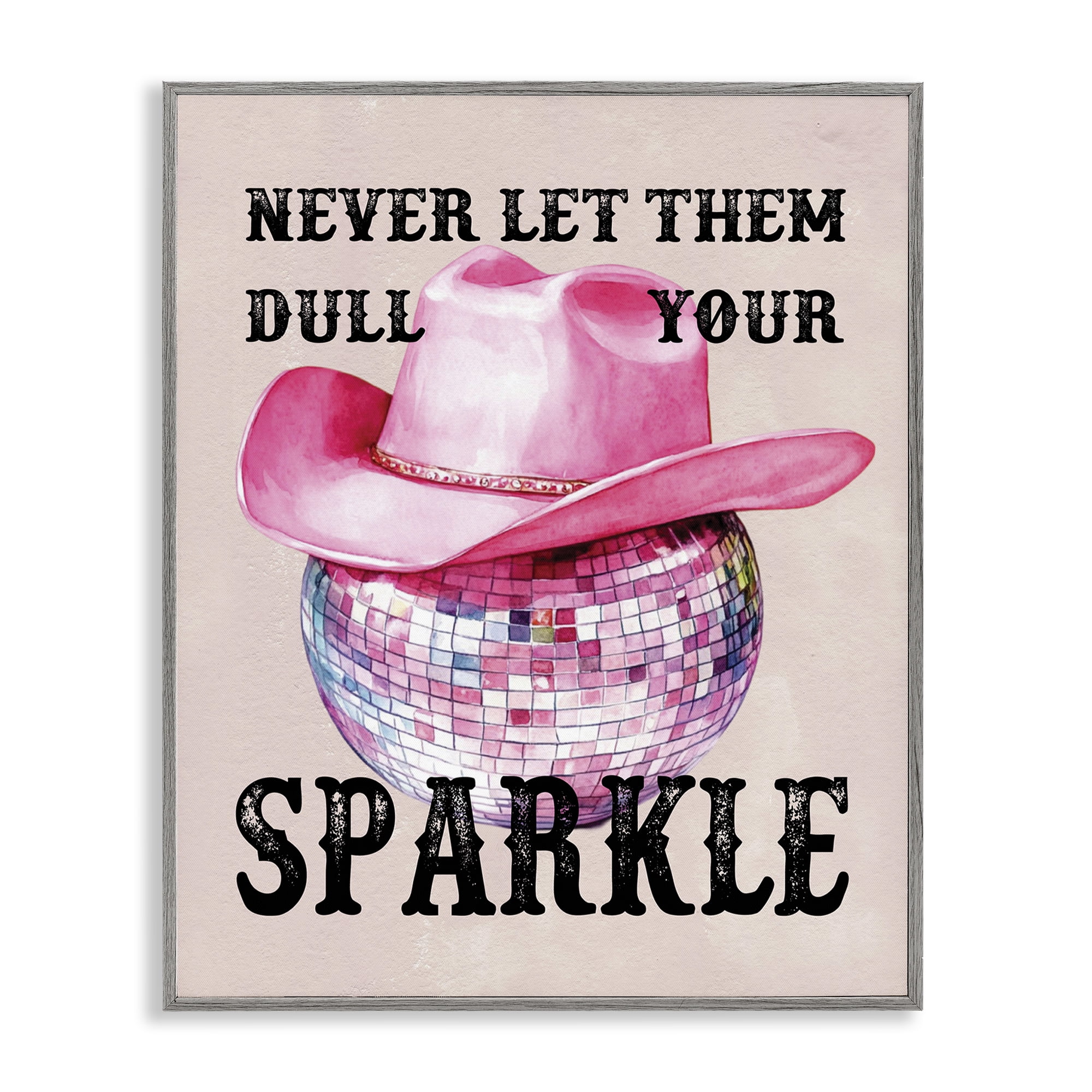 Stupell Industries Don't Dull Your Sparkle Fashion Painting Gray Framed Art Print Wall Art, 16 x 20