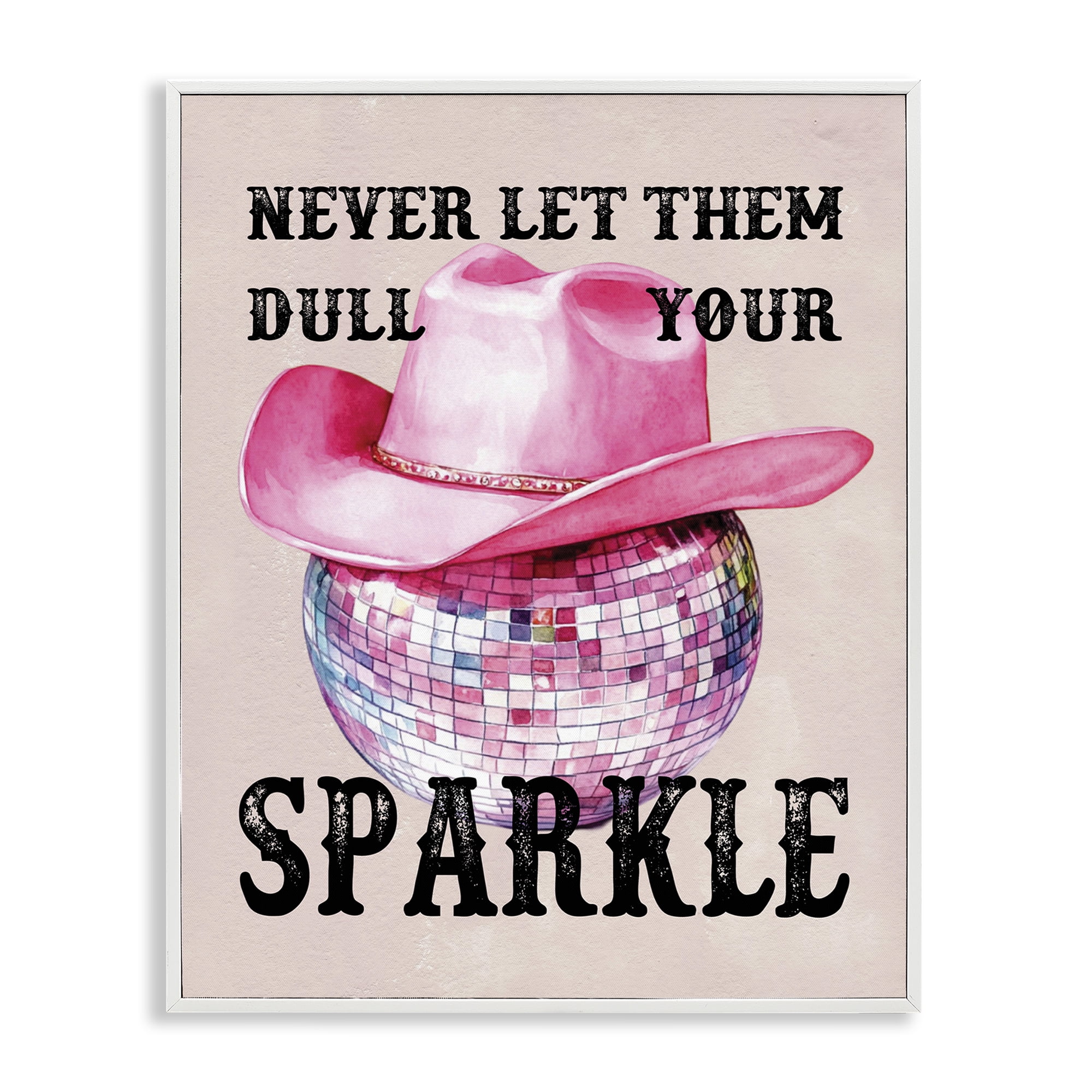 Stupell Industries Don't Dull Your Sparkle Fashion Painting White Framed Art Print Wall Art, 16 x 20