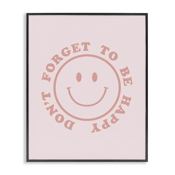 Stupell Industries Don't Forget Be Happy Typography Painting Black Framed Art Print Wall Art, 11 x 14
