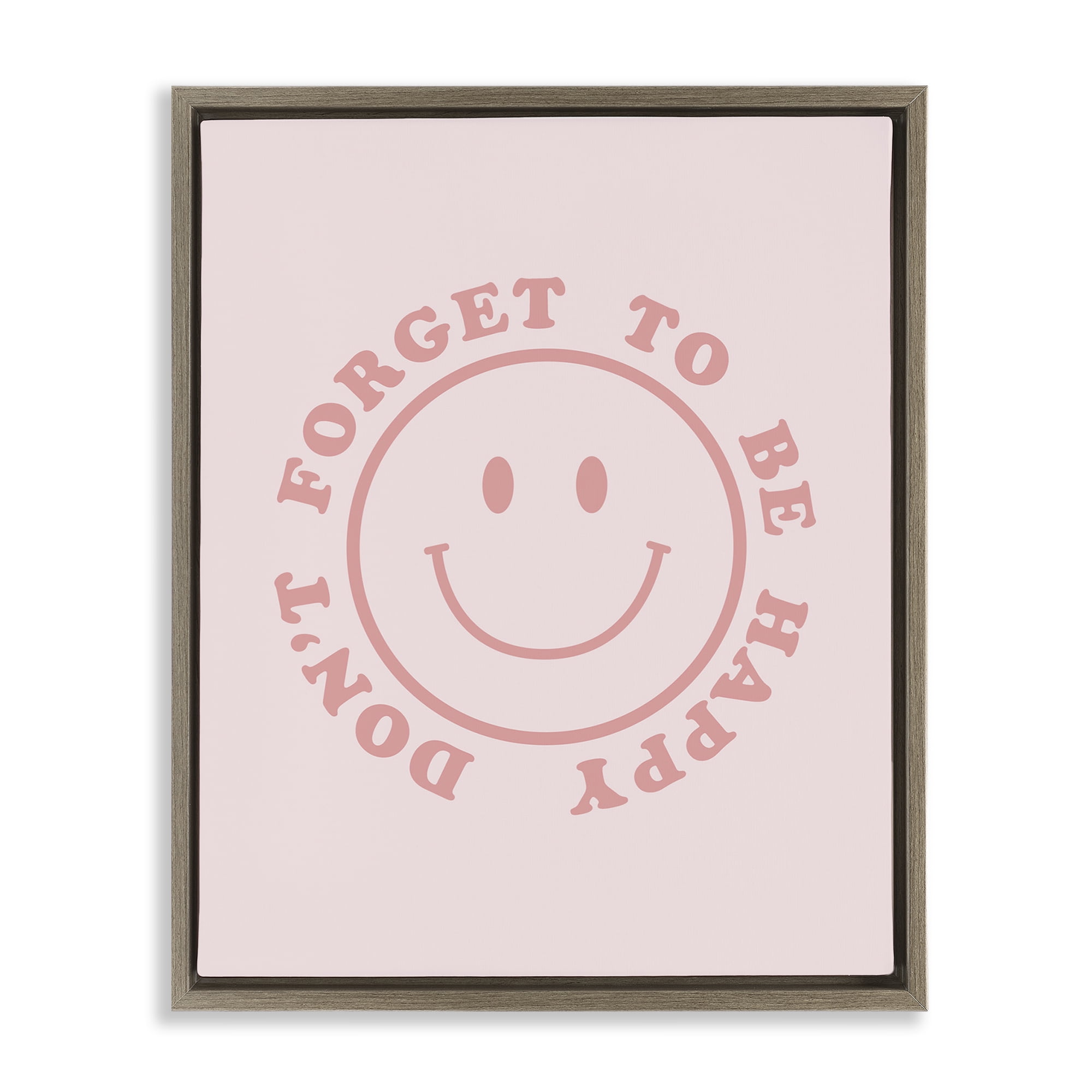 Stupell Industries Don't Forget Be Happy Typography Painting Brown Floater Framed Art Print Wall Art, 17 x 21