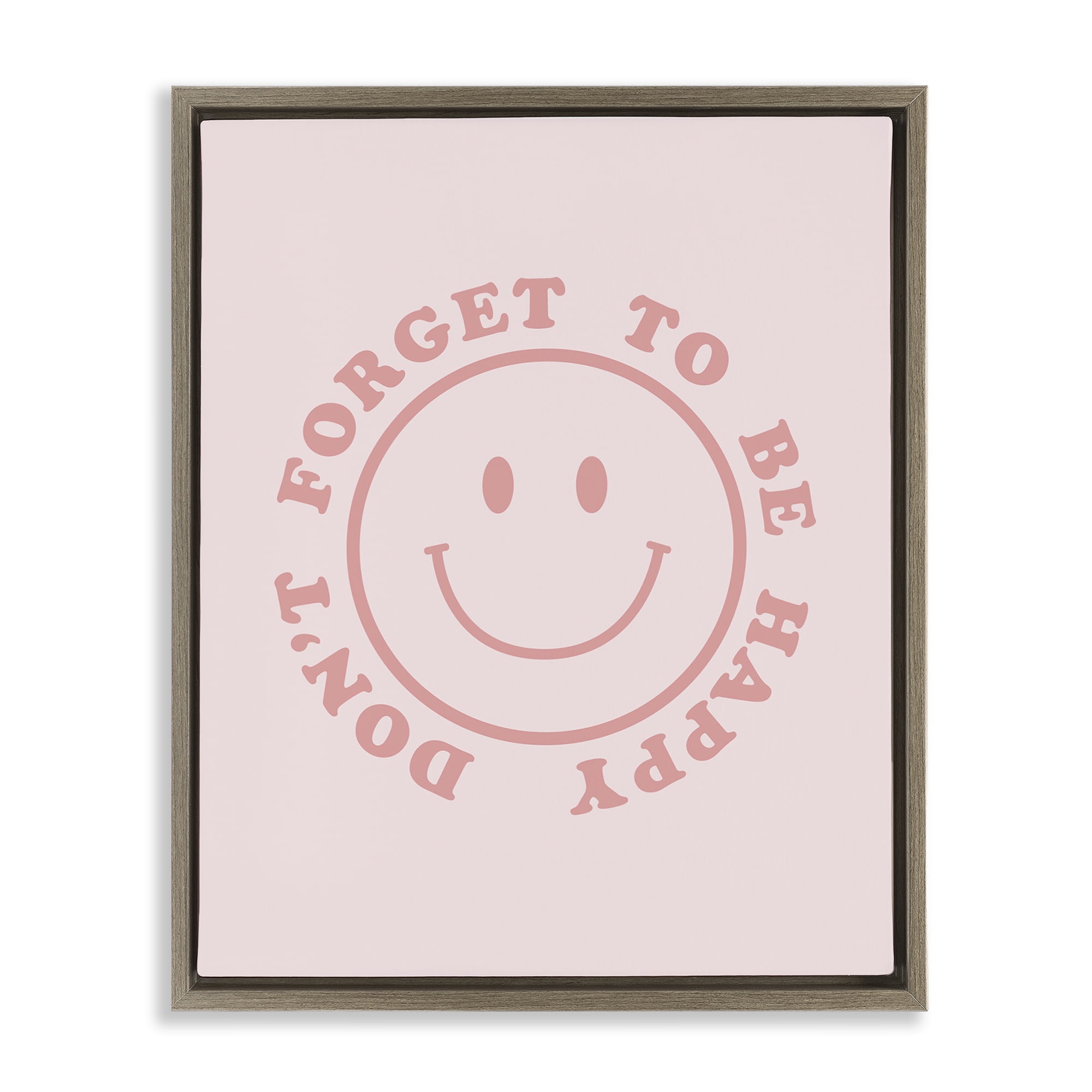 Stupell Industries Don't Forget Be Happy Typography Painting Brown Floater Framed Art Print Wall Art, 25 x 31