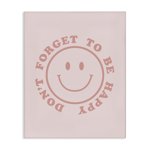 Stupell Industries Don't Forget Be Happy Typography Painting Gallery Wrapped Canvas Art Print Wall Art, 16 x 20