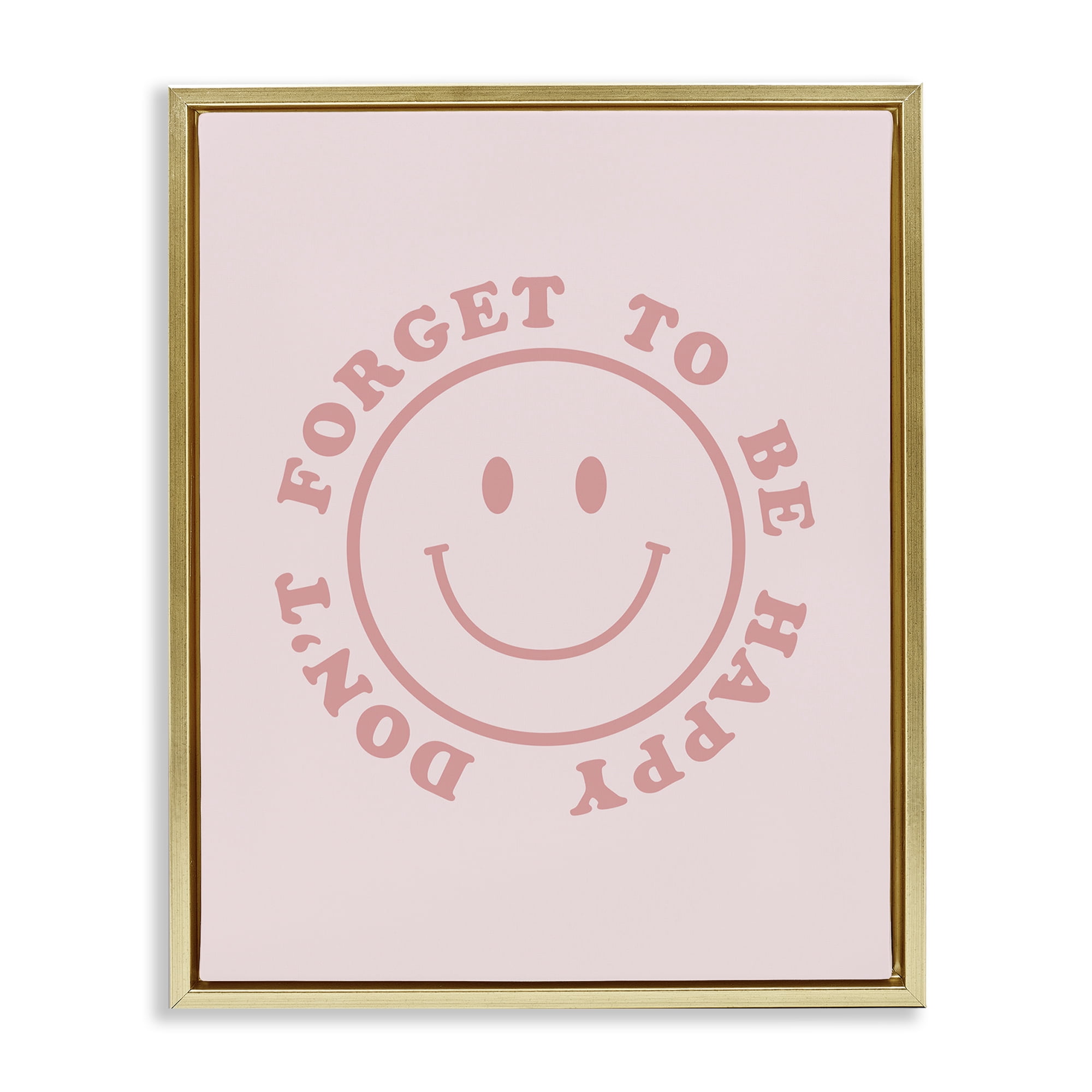 Stupell Industries Don't Forget Be Happy Typography Painting Gold Floater Framed Art Print Wall Art, 17 x 21