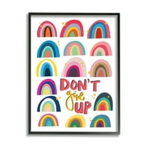 Stupell Industries Don't Give Up Rainbows Nature Painting Black Framed Art Print Wall Art, 11 x 14