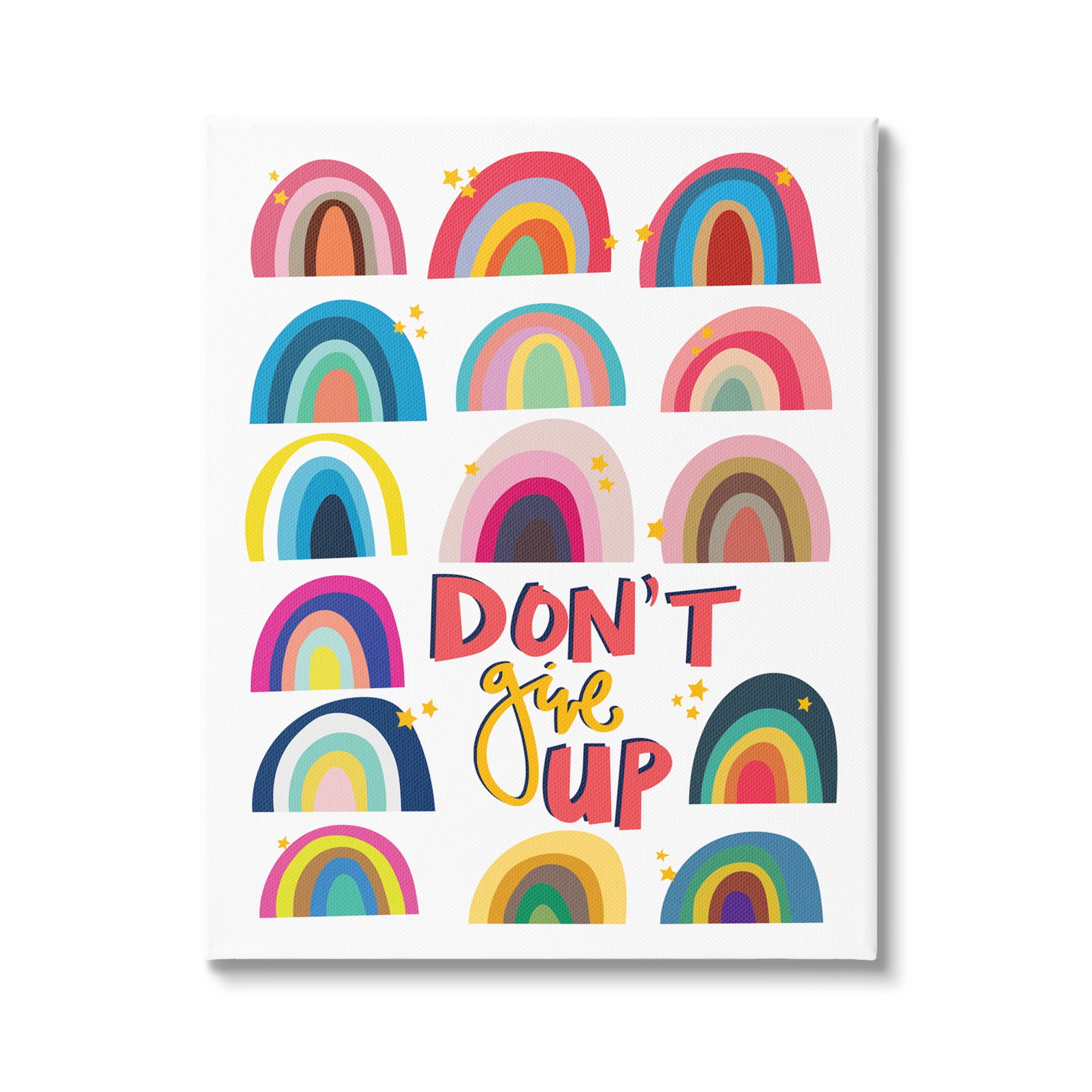 Stupell Industries Don't Give Up Rainbows Nature Painting Gallery Wrapped Canvas Print Wall Art, 36 x 48