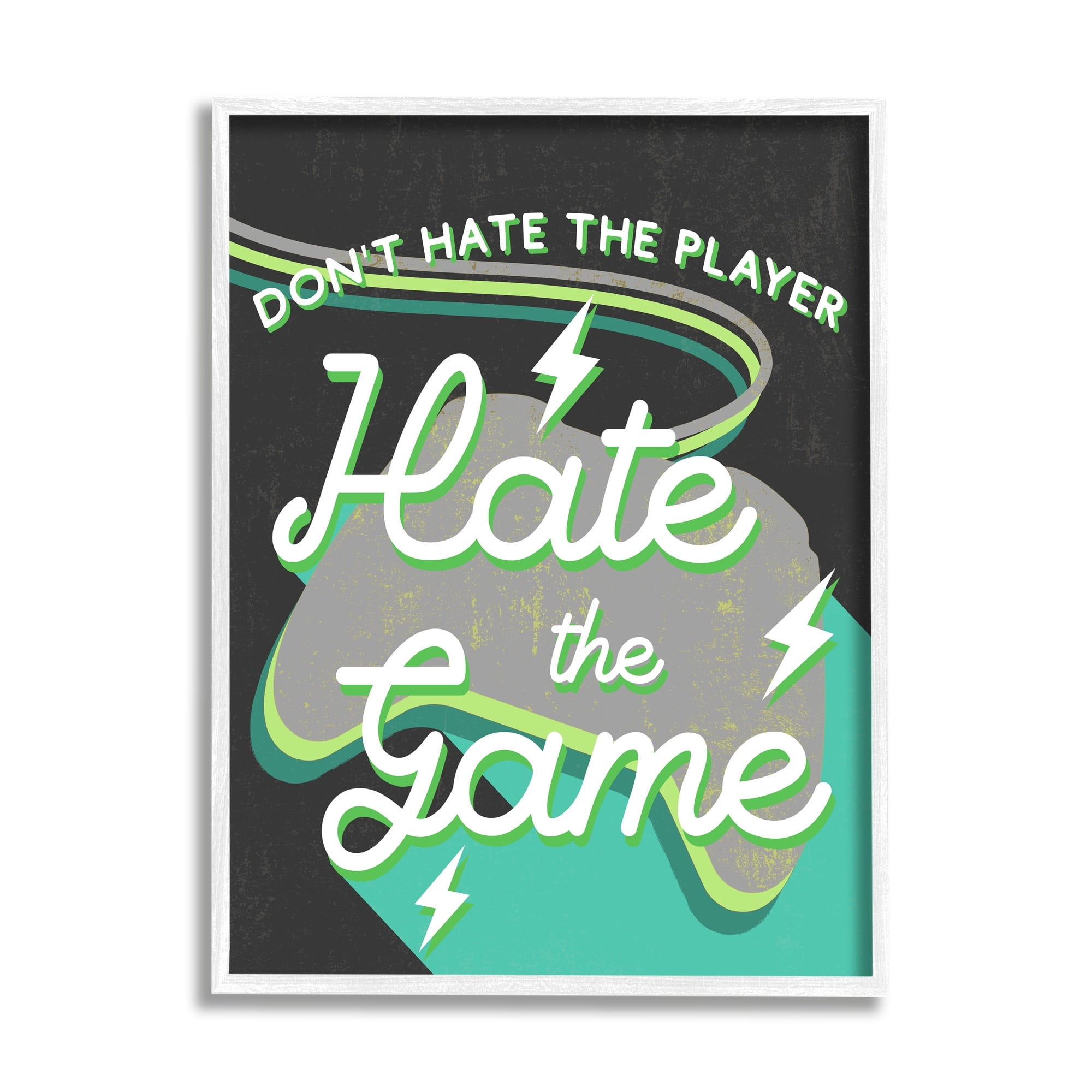 Stupell Industries Don't Hate the Player Phrase Green Video Games, 11 x 14, Design by Daphne Polselli